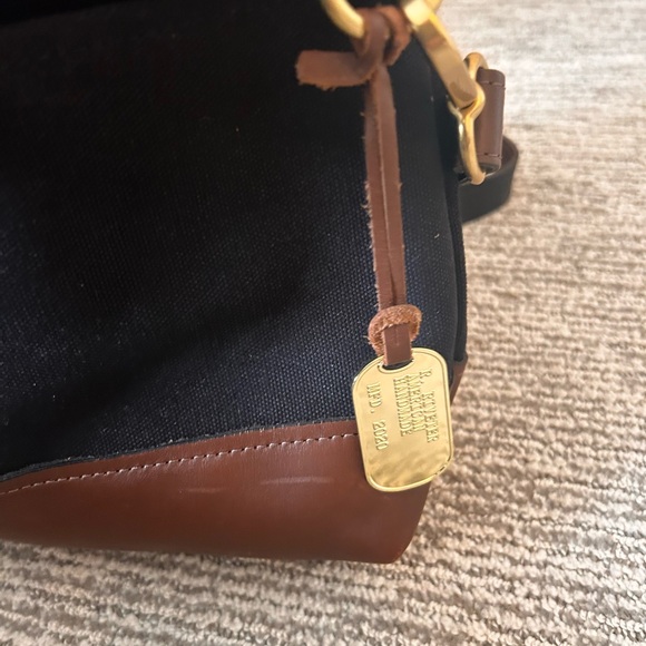 R. Riveter Otto Tote Black Canvas & Brown Leather, Made in USA, Like New. - Picture 9 of 12